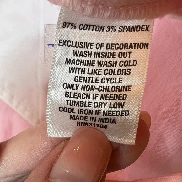 Crown & Ivy Pink Sky Caroline Twill Soft Mid Rise Shorts Preppy Coastal Size 18 - Picture 6 of 10